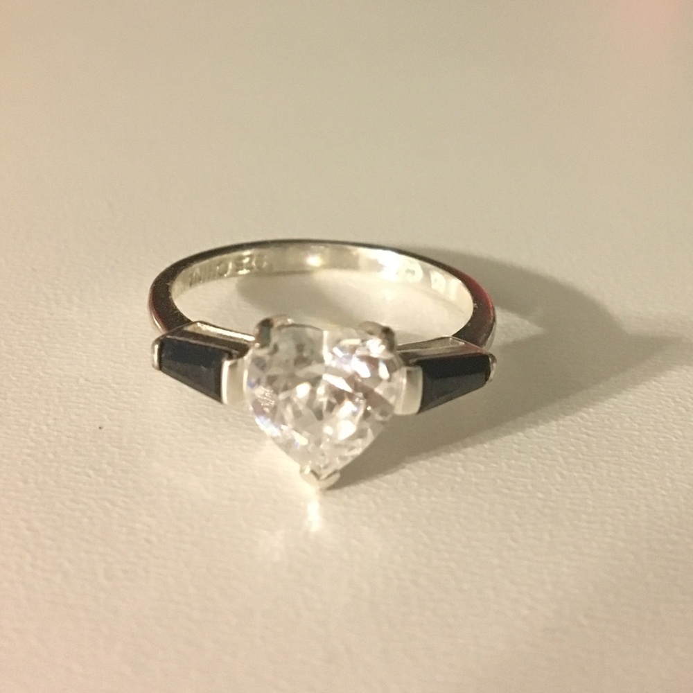 Heart Cubic Zirconia ring in sterling silver